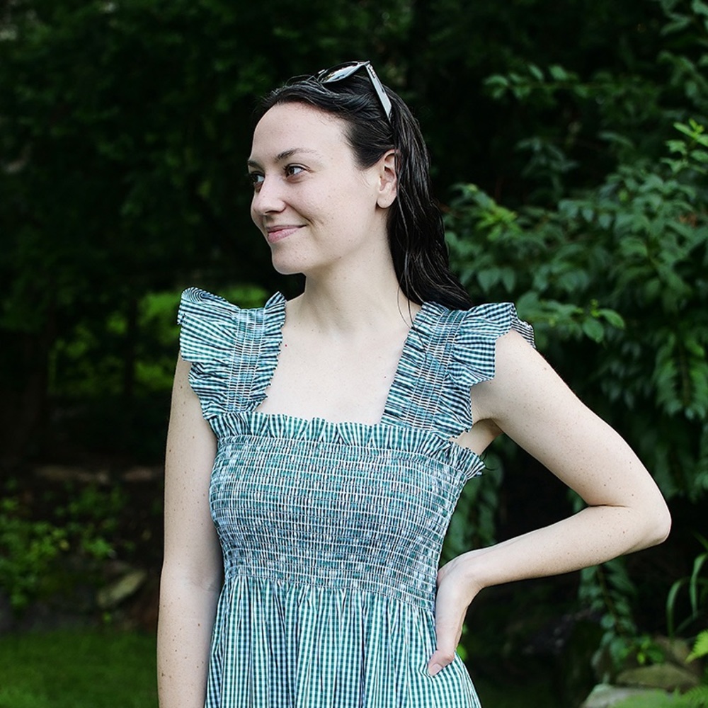 Hill House Home Green Gingham Ellie Nap Dress Med